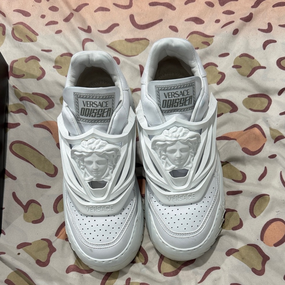 Versace White Sneakers with Medusa Accent